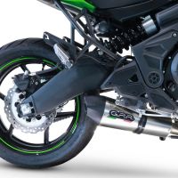 GPR pot echappement compatible avec  Kawasaki Versys 650 2015-2016, Gpe Ann. titanium, Homologué et légal, système d'échappement complet avec catalyseur et db killer amovible 