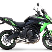 GPR pot echappement compatible avec  Kawasaki Versys 650 2021-2022, Powercone Evo, Homologué et légal, système d'échappement complet avec catalyseur et db killer amovible 