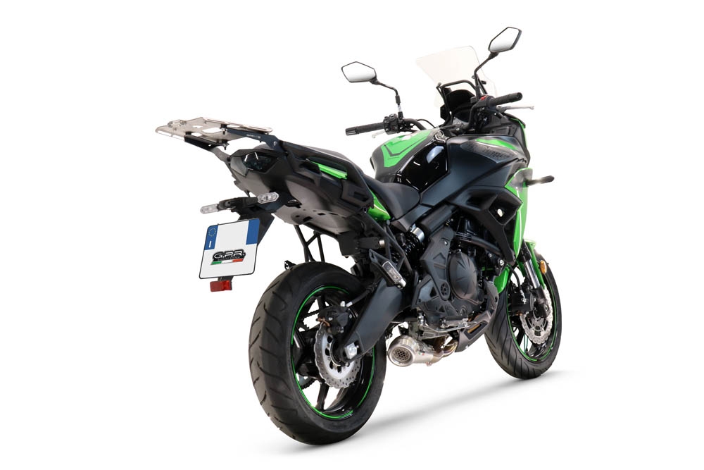 GPR pot echappement compatible avec  Kawasaki Versys 650 2021-2022, Powercone Evo, Homologué et légal, système d'échappement complet avec catalyseur et db killer amovible 