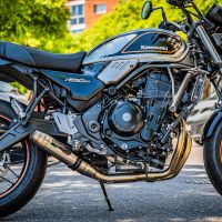 GPR pot echappement compatible avec  Kawasaki Z 650 RS 2021-2023, Deeptone Inox, Silencieux homologué pour bruit, échappement complet avec catalyseur et db killer 