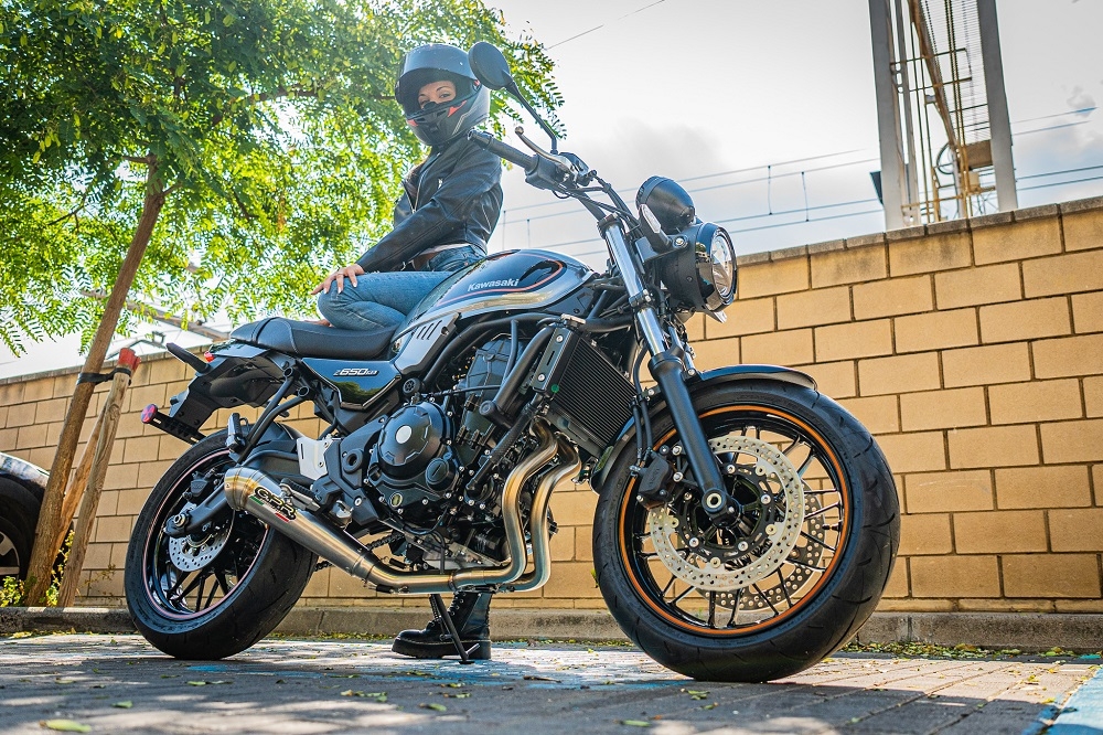 GPR pot echappement compatible avec  Kawasaki Z 650 RS 2021-2023, Powercone Evo, Silencieux homologué pour bruit, échappement complet avec catalyseur et db killer 