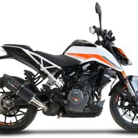 GPR pot echappement compatible avec  Ktm Duke 250 2021-2023, Furore Nero, Pot échappement racing, avec les tuyaux de liaison, article sans homologation 