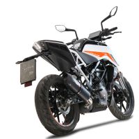 GPR pot echappement compatible avec  Ktm Duke 250 2021-2023, Furore Nero, Pot échappement racing, avec les tuyaux de liaison, article sans homologation 