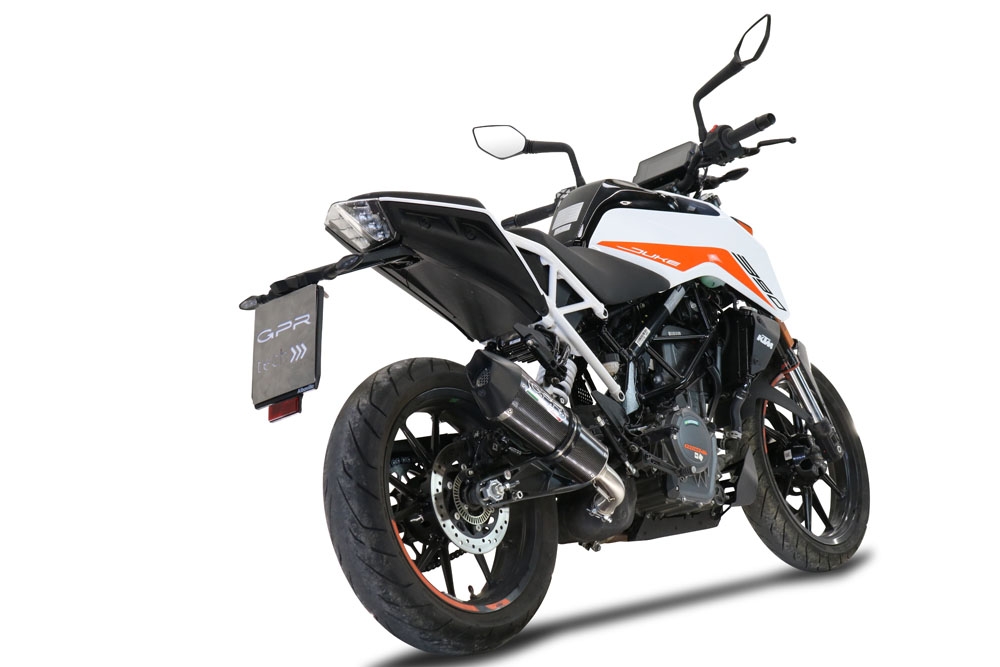 GPR pot echappement compatible avec  Ktm Duke 250 2021-2023, GP Evo4 Poppy, Échappement légal, homologué,silencieux avec db killer amovible et tuyau de liaison spécifique 