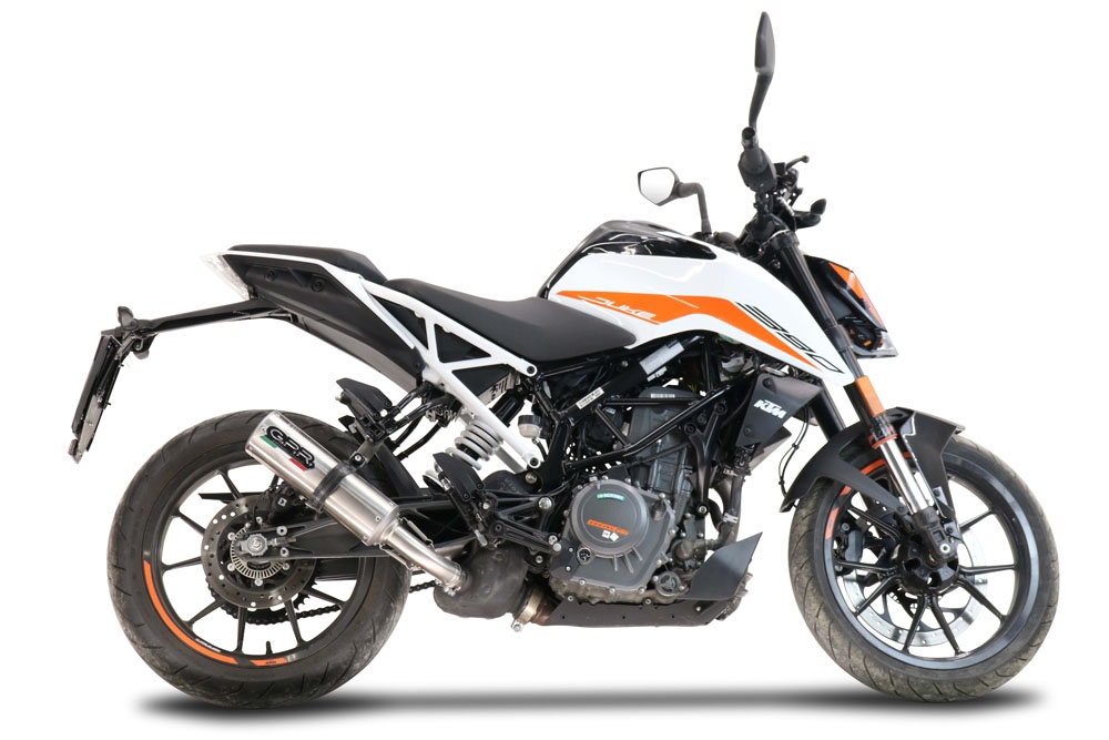 GPR pot echappement compatible avec  Ktm Duke 390 2021-2024, M3 Inox , Pot échappement racing, avec les tuyaux de liaison et dbkiller, article sans homologation 