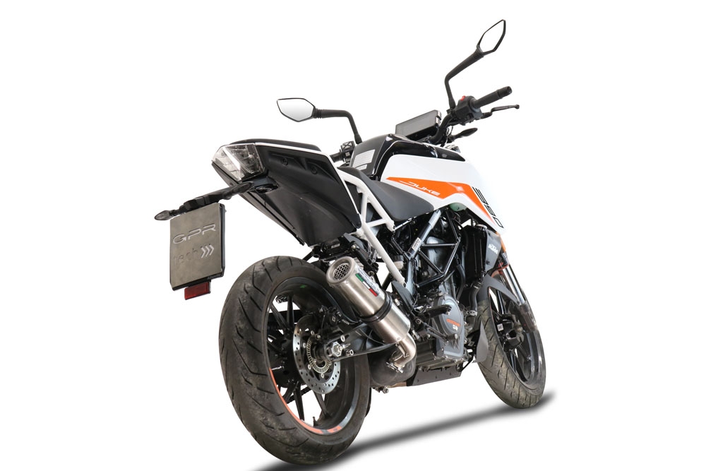 GPR pot echappement compatible avec  Ktm Duke 390 2021-2024, M3 Inox , Pot échappement racing, avec les tuyaux de liaison et dbkiller, article sans homologation 