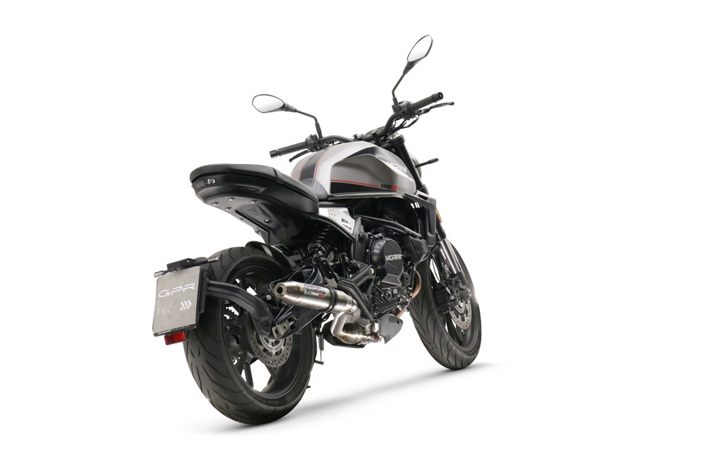 GPR pot echappement compatible avec  Moto Morini Seiemmezzo Str 2022-2024, Deeptone Inox, Pot échappement homologué et légal, silencieux avec mi-collecteur, db killer amovible et catalyseur 