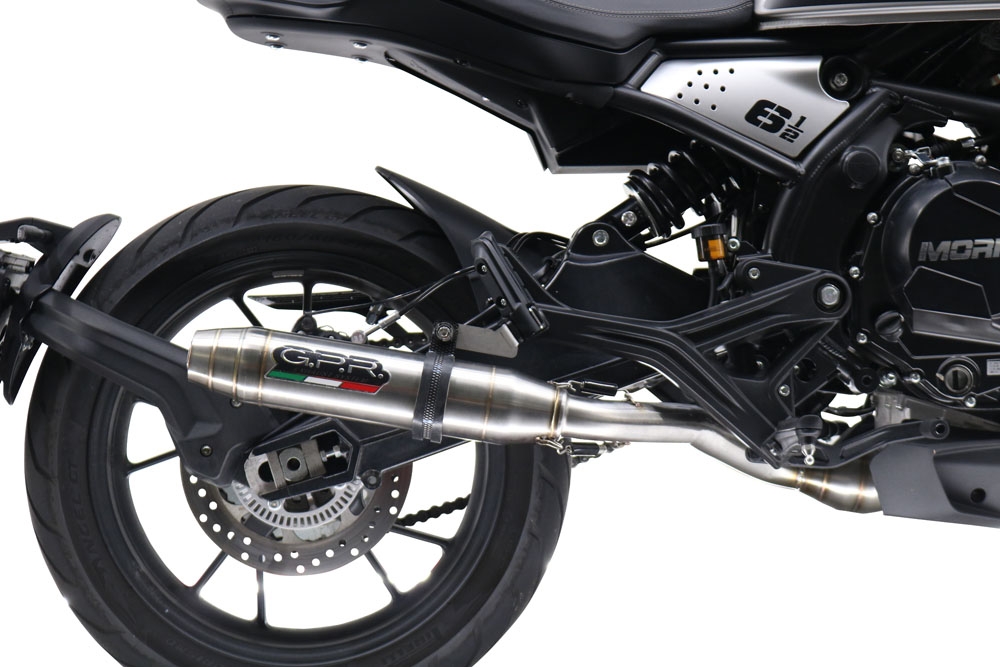 GPR pot echappement compatible avec  Moto Morini Seiemmezzo Str 2022-2024, Deeptone Inox, Pot échappement homologué et légal, silencieux avec mi-collecteur, db killer amovible et catalyseur 