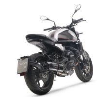 GPR pot echappement compatible avec  Moto Morini Seiemmezzo Str 2022-2024, Furore Evo4 Nero, Pot échappement homologué et légal, silencieux avec mi-collecteur, db killer amovible et catalyseur 