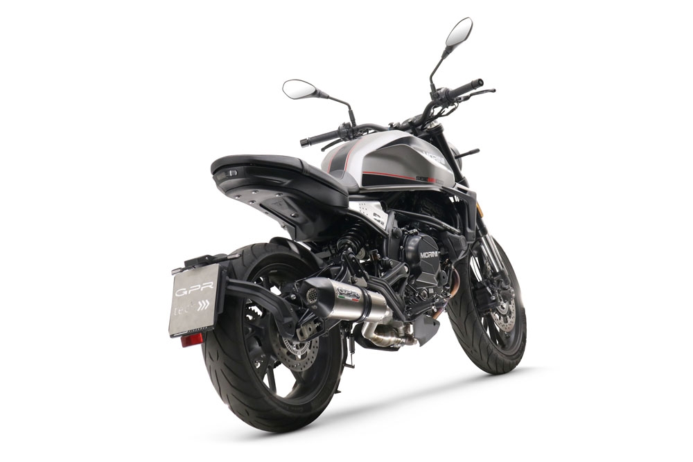 GPR pot echappement compatible avec  Moto Morini Seiemmezzo Str 2022-2024, GP Evo4 Titanium, Pot échappement homologué et légal, silencieux avec mi-collecteur, db killer amovible et catalyseur 