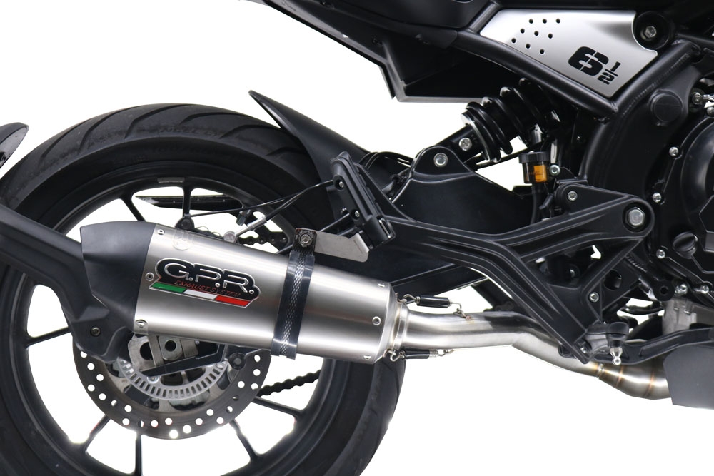 GPR pot echappement compatible avec  Moto Morini Seiemmezzo Str 2022-2024, GP Evo4 Titanium, Pot échappement homologué et légal, silencieux avec mi-collecteur, db killer amovible et catalyseur 