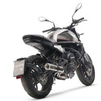 GPR pot echappement compatible avec  Moto Morini Seiemmezzo Scr 2022-2024, M3 Poppy , Pot échappement homologué et légal, silencieux avec mi-collecteur, db killer amovible et catalyseur 