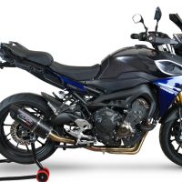 GPR pot echappement compatible avec  Yamaha Mt-09 Tracer 900 2017-2020, Furore Evo4 Nero, Homologué et légal, système d'échappement complet avec catalyseur et db killer amovible 