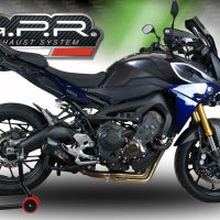 GPR pot echappement compatible avec  Yamaha Tracer 900 GT  2018-2020, Furore Evo4 Nero, Homologué et légal, système d'échappement complet avec catalyseur et db killer amovible 