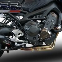 GPR pot echappement compatible avec  Yamaha Tracer 900 GT  2018-2020, Furore Evo4 Nero, Homologué et légal, système d'échappement complet avec catalyseur et db killer amovible 