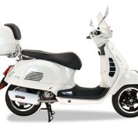 GPR pot echappement compatible avec  Piaggio Vespa Granturismo 200 2003-2007, Albus Ceramic, Pot d'échappement complet racing, compris de collecteur et db killer amovible, sans homologation 