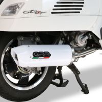 GPR pot echappement compatible avec  Piaggio Vespa Granturismo 200 2003-2007, Albus Ceramic, Pot d'échappement complet racing, compris de collecteur et db killer amovible, sans homologation 