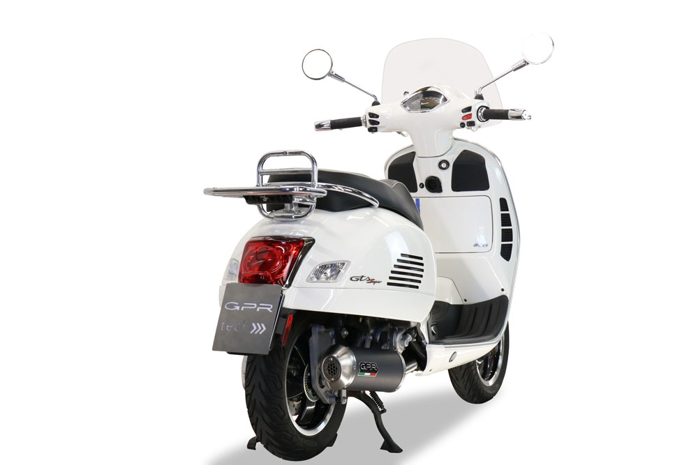 GPR pot echappement compatible avec  Piaggio Vespa Gts 250 I.E. 2005-2015, Evo4 Road, Pot d'échappement complet racing, compris de collecteur et db killer amovible, sans homologation 