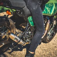 GPR pot echappement compatible avec  Royal Enfield Himalayan 410 Diam.36mm 2017-2020, Deeptone Inox, Pot échappement racing, avec les tuyaux de liaison, article sans homologation 