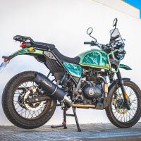 GPR pot echappement compatible avec  Royal Enfield Himalayan 410 Diam.36mm 2017-2020, Furore Nero, Pot échappement racing, avec les tuyaux de liaison, article sans homologation 