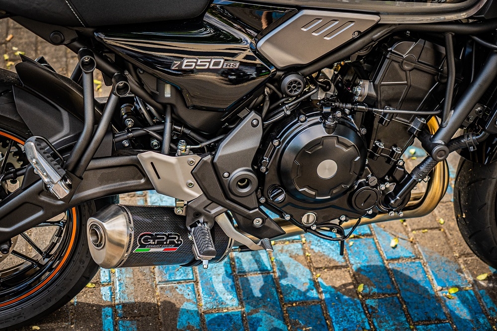 GPR pot echappement compatible avec  Kawasaki Z 650 RS 2021-2023, Satinox Poppy , Silencieux homologué pour bruit, échappement complet avec catalyseur et db killer 