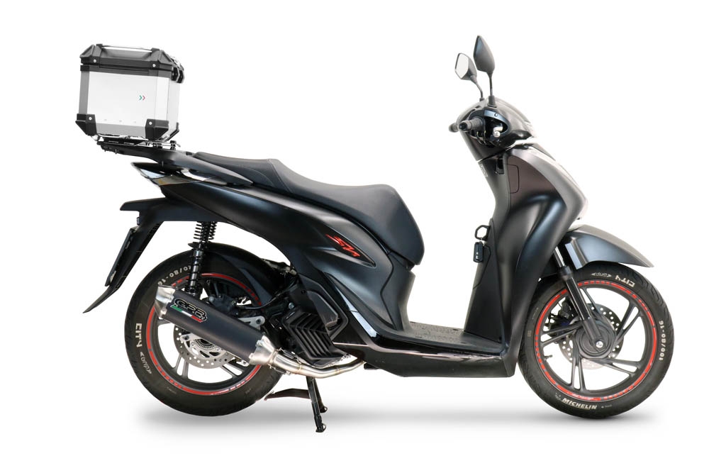 GPR pot echappement compatible avec  Honda SH 125 2020-2023, Pentascooter, Homologué et légal, système d'échappement complet avec catalyseur et db killer amovible 