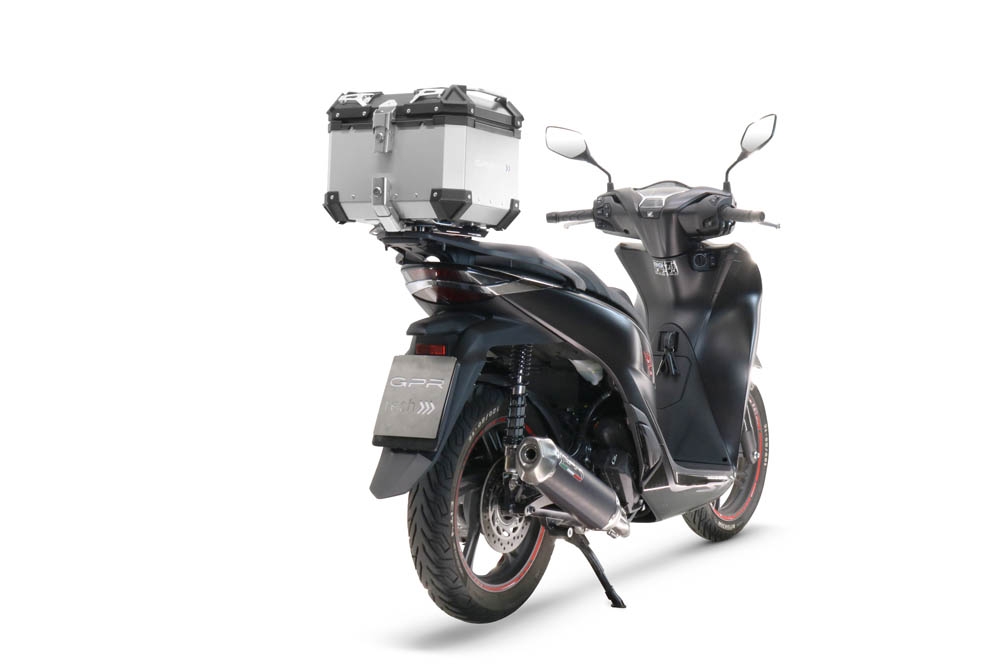 GPR pot echappement compatible avec  Honda SH 125 2020-2023, Pentascooter, Homologué et légal, système d'échappement complet avec catalyseur et db killer amovible 