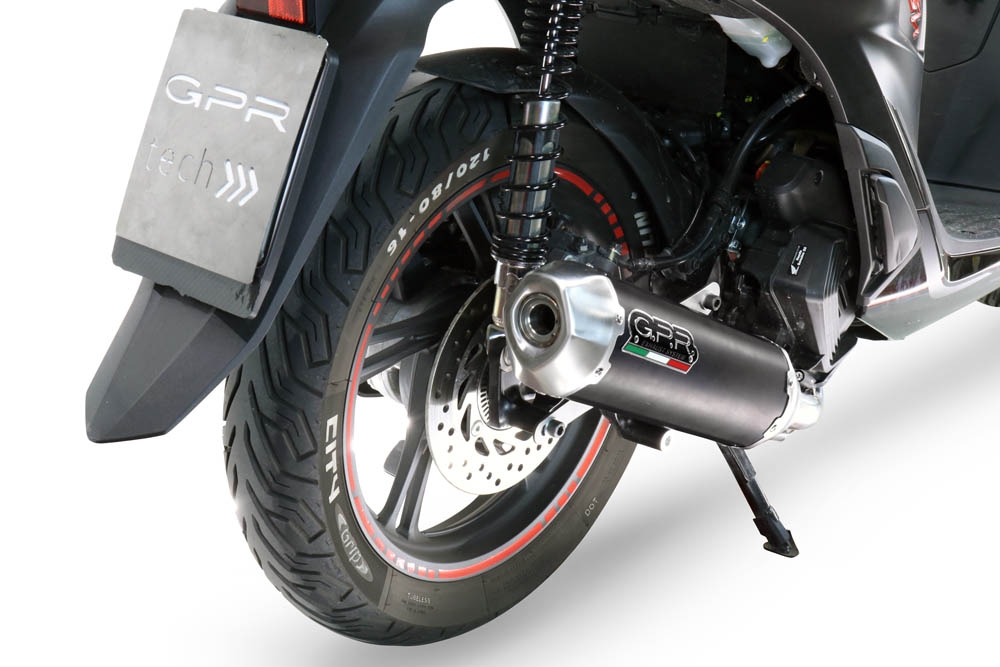 GPR pot echappement compatible avec  Honda SH 125 2020-2023, Pentascooter, Homologué et légal, système d'échappement complet avec catalyseur et db killer amovible 