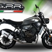 GPR pot echappement compatible avec  Yamaha Xsr 700 2021-2024, Albus Evo4, Homologué et légal, système d'échappement complet avec catalyseur et db killer amovible 