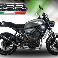 GPR pot echappement compatible avec  Yamaha Xsr 700 2017-2020, Furore Nero, Homologué et légal, système d'échappement complet avec catalyseur et db killer amovible 