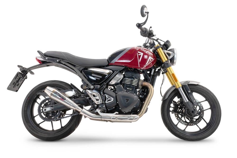 GPR pot echappement compatible avec  Triumph Scrambler 400 X 2023-2025, Ultracone, Échappement légal, homologué,silencieux avec db killer amovible et tuyau de liaison spécifique 