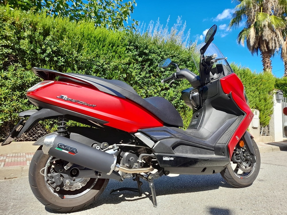 GPR pot echappement compatible avec  Kymco Superdink 125 I.E. 2021-2023, Evo4 Road, Homologué et légal, système d'échappement complet avec catalyseur et db killer amovible 