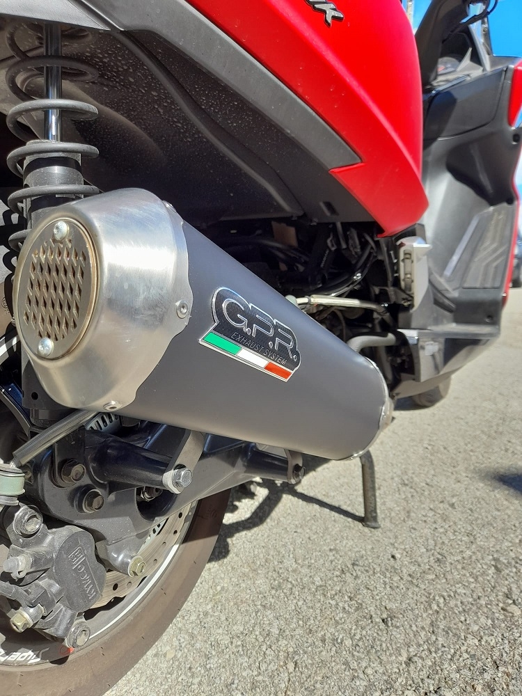 GPR pot echappement compatible avec  Kymco Superdink 125 I.E. 2021-2023, Evo4 Road, Homologué et légal, système d'échappement complet avec catalyseur et db killer amovible 