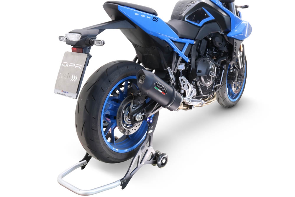 GPR pot echappement compatible avec  Suzuki Gsx-8S 2022-2024, Furore Evo4 Nero, Homologué et légal, système d'échappement complet avec catalyseur et db killer amovible 