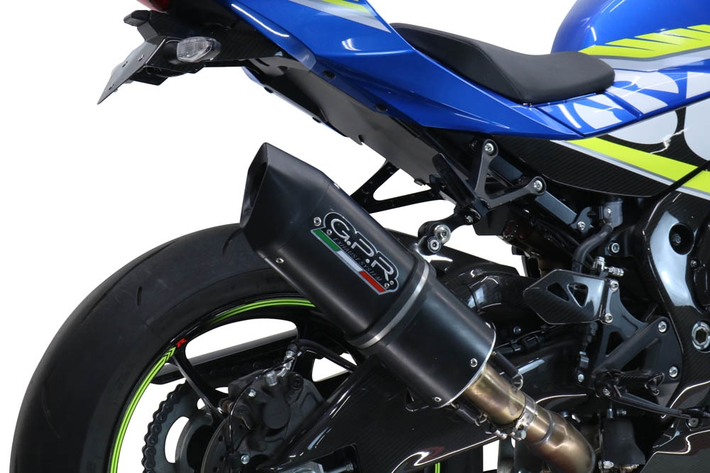 GPR pot echappement compatible avec  Suzuki Gsx-R 1000 - 1000 R  2021-2024, Furore Nero, Pot échappement racing, avec les tuyaux de liaison, article sans homologation 