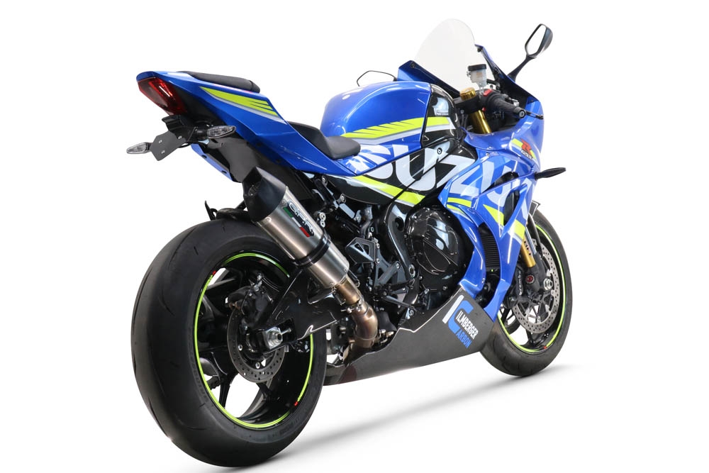 GPR pot echappement compatible avec  Suzuki Gsx-R 1000 - 1000 R  2021-2024, Gpe Ann. titanium, Pot échappement racing, avec les tuyaux de liaison, article sans homologation 