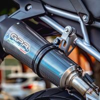 GPR pot echappement compatible avec  Triumph Tiger 850 2020-2024, GP Evo4 Poppy, Échappement légal, homologué,silencieux avec db killer amovible et tuyau de liaison spécifique 