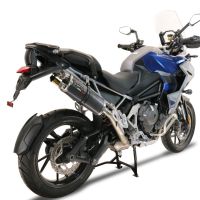 GPR pot echappement compatible avec  Triumph Tiger 1200 Gt - Rally 2022-2024, Dual Poppy, Échappement légal, homologué,silencieux avec db killer amovible et tuyau de liaison spécifique 