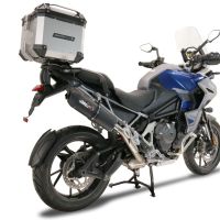 GPR pot echappement compatible avec  Triumph Tiger 1200 Gt - Rally 2022-2024, Furore Evo4 Nero, Échappement légal, homologué,silencieux avec db killer amovible et tuyau de liaison spécifique 