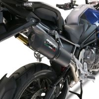 GPR pot echappement compatible avec  Triumph Tiger 1200 Gt - Rally 2022-2024, Furore Evo4 Nero, Échappement légal, homologué,silencieux avec db killer amovible et tuyau de liaison spécifique 