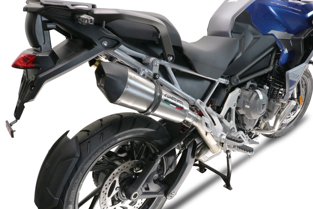 GPR pot echappement compatible avec  Triumph Tiger 1200 Gt - Rally 2022-2024, GP Evo4 Titanium, Échappement légal, homologué,silencieux avec db killer amovible et tuyau de liaison spécifique 