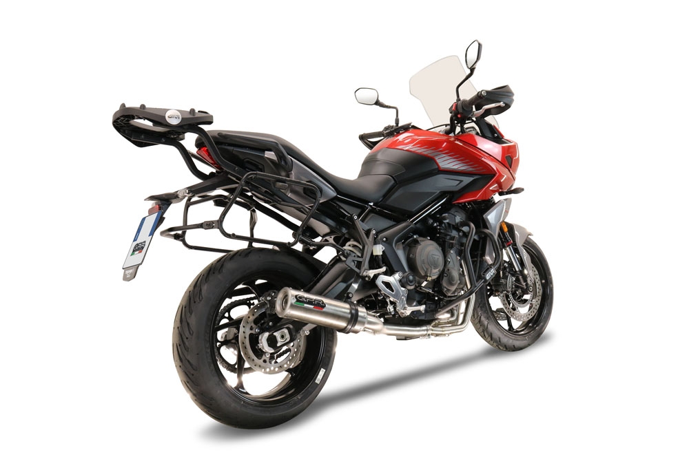 GPR pot echappement compatible avec  Triumph Tiger Sport 660 2022-2024, M3 Titanium Natural, Homologué et légal, système d'échappement complet avec catalyseur et db killer amovible 