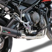 GPR pot echappement compatible avec  Triumph Tiger Sport 660 2022-2024, M3 Black Titanium, Homologué et légal, système d'échappement complet avec catalyseur et db killer amovible 