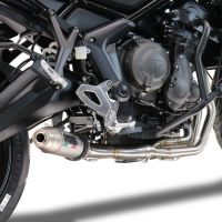 GPR pot echappement compatible avec  Triumph Tiger Sport 660 2022-2024, Deeptone Inox, Pot d'échappement complet racing, compris de collecteur et db killer amovible, sans homologation 