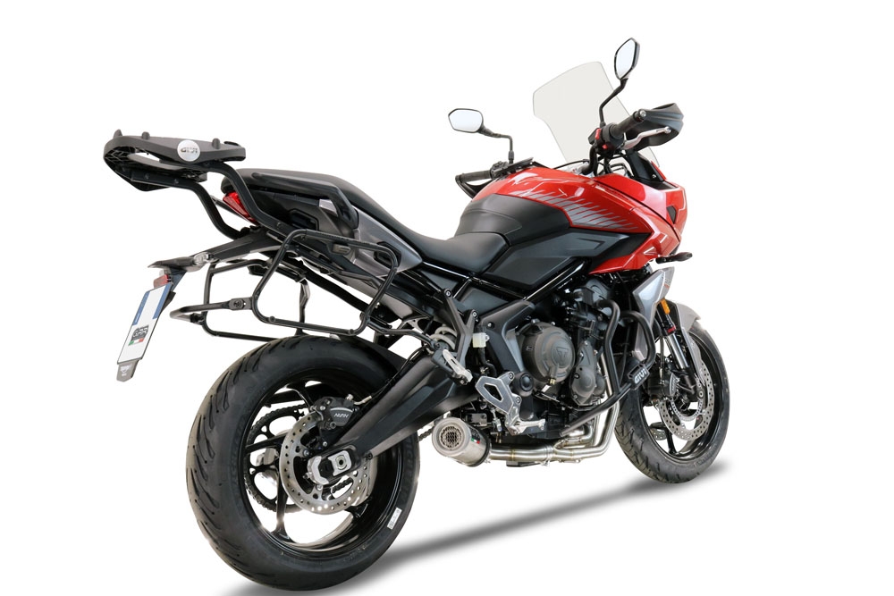 GPR pot echappement compatible avec  Triumph Tiger Sport 660 2022-2024, M3 Titanium Natural, Homologué et légal, système d'échappement complet avec catalyseur et db killer amovible 