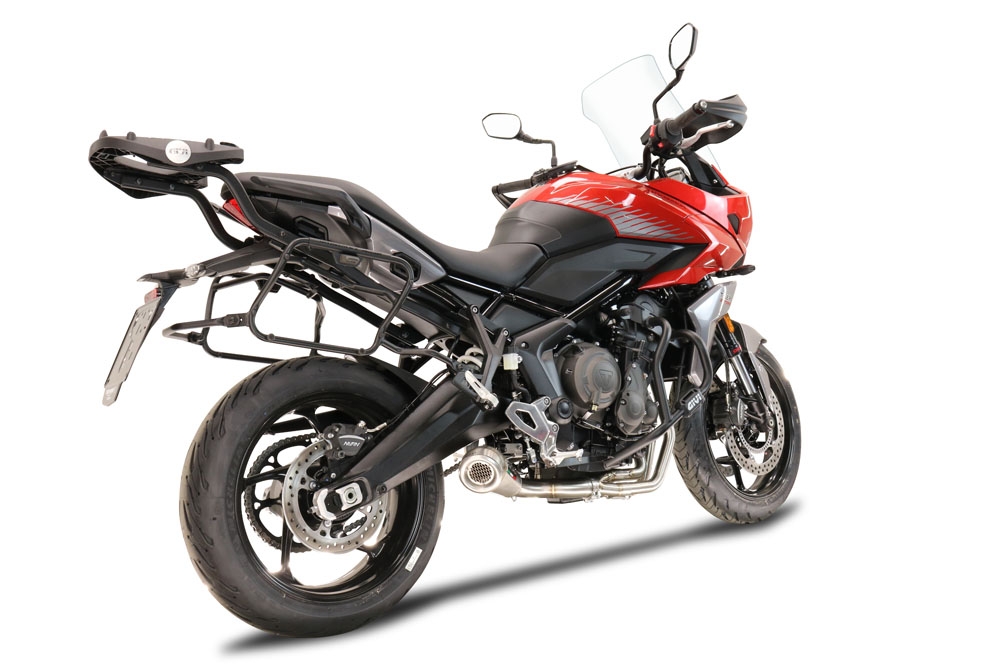 GPR pot echappement compatible avec  Triumph Tiger Sport 660 2022-2024, Powercone Evo, Homologué et légal, système d'échappement complet avec catalyseur et db killer amovible 