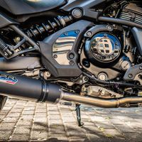 GPR pot echappement compatible avec  Kawasaki Vulcan 650 S 2014-2016, M3 Black Titanium, Homologué et légal, système d'échappement complet avec catalyseur et db killer amovible 