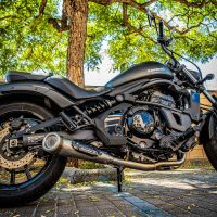 GPR pot echappement compatible avec  Kawasaki Vulcan 650 S 2017-2020, Powercone Evo, Homologué et légal, système d'échappement complet avec catalyseur et db killer amovible 