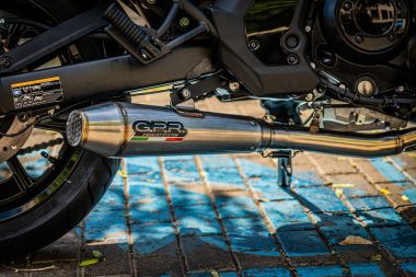 GPR pot echappement compatible avec  Kawasaki Versys 650 2021-2022, Ultracone, Homologué et légal, système d'échappement complet avec catalyseur et db killer amovible 