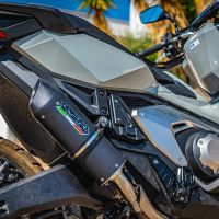 GPR pot echappement compatible avec  Honda X-Adv 750 2021-2024, Furore Evo4 Nero, Échappement légal, homologué,silencieux avec db killer amovible et tuyau de liaison spécifique 